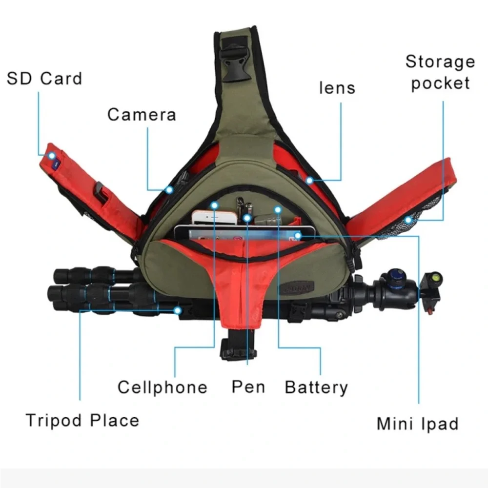 Caden Camera Black Sling Bag